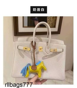 Handbag 2024 Fashion Layer Platinum Cowhide Litchi Grain Bag Togo Womens Handbag Single Shoulder Crossbody Handmade Genuine Leather