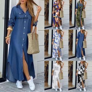 Plus Tamanho da moda da moda estilo Button Button Dress Ladies Casual Long Street Dressos Liew Home Maxi Women