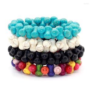 Bracelets de charme 4 cores de qualidade azul branco preto colorido formato de osso turquesa para mulheres e homens acessórios de moda