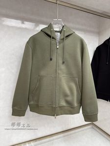 Mens Hoodies Winter Hooded Cardigan brunello Zipper Leisure Sweaters cucinelli Black and Green