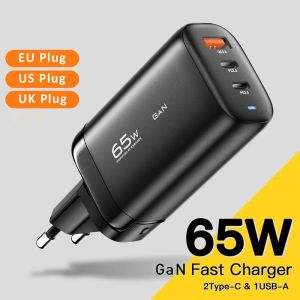 Chargers New 65W Gan USB Typ C Ladegerät für Laptop PPS 45W 25W schnelle Gebühr für Samsung QC3.0 PD3.0 für iPhone14 13 Pro -Telefon -Chagers