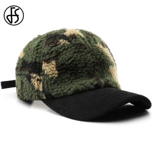 Софтбол FS Brown Green Camouflage Cordurode Cap для мужчин Женщины роскошные бейсбольные шапки с ветропроницаемыми плюшевыми шляпами Trucker Hat Cacquette Homme 2024