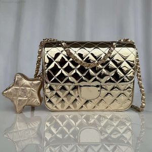 Axelkedja handväska designer kvinna sier patent läder crossbody väskor kort pentagram plånbok tygbal