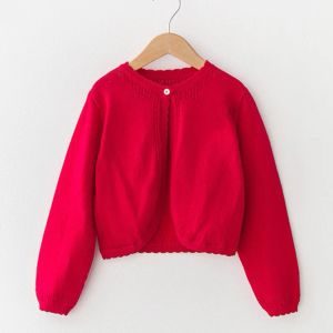 Sweaters kırmızı uzun kollu bebek kızlar hırka kazak pembesi 100 pamuklu bebek kız erkek ceket 1 2 yaşında bebek kıyafetleri RKC175023