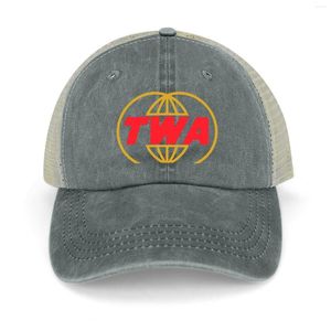 BERETS TWA Airlines - T -shirt classico Vintage Classic Cappello da cowboy Party Sunhat Streetwear Caps Women Men's