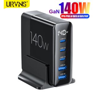 Chargers URVNS 140W GAN USB C Station di ricarica 5Porti PD 100W 65W PPS 45W Caricatore Super Fast per MacBook Pro Air Laptop IPhone Samsung