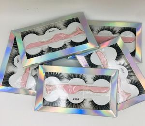 Novo 3Pairs Mix Style Style Fake 3D Mink Syashes Chamadas de olhos falsos cidadãos de vison cílios de cílios Aplicador de tweezer de cílios de cílios MA7789475