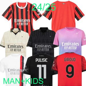 REIJNDERS 23 24 25 Jerseys de futebol pulisado Camisa de futebol de futebol da Rafa Lea Rebic Kids Black 2024 Koche Loftus-Cheek Anniversary de 125 anos