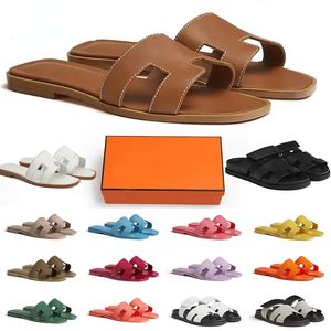 Z pudełkiem darmowa wysyłka sandały dla kobiet slajdów suwaki kaski Claquette Triple Black White Ladies Beach Sandal Skórzane buty damskie