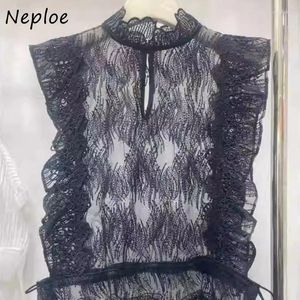Kobiety dla kobiet Neploe 2024 Letnie koronkowe koszule Mujer Y2K Ruffles Patchwork Tank Top Top Fashion Fashing Sleeve Kamizelka dla kobiet