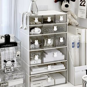 Ящики Kawaii INS Organizer Desktop ящики бесплатно комбинированная коробка для хранения пластиковая шпилька макияж косметический стол