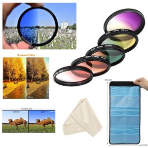 Filters 58mm Red Orange Yellow Purple Blue Green Graduated Color Filter Kit for Canon Eos 1300d 1500d 2000d 4000d 200d 250d 1855mm Lens