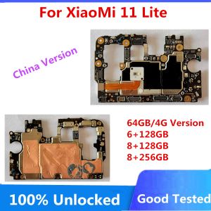 الهوائي الأصلي لـ Xiaomi 11 Lite Motherboard Lovic Board 6+128G 8+128G 8+256G 64GB Circuits Android OS Chips Full Chips