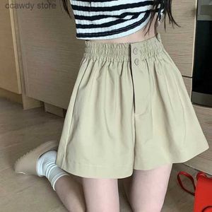 Shorts femminile Gidyq Womens High Waist Summer Casual T-shirt largo pantaloni coreani FA Full abbinamento abbottonato nuovo H240424