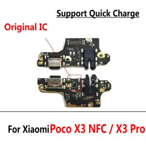 Kablar USB -laddningsport Dock Jack Connector Charge Board Flexkabel med mikrofon för Xiaomi Poco X3 NFC X3 Pro Fast Charge