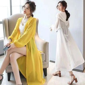 Women's Trench Coats Spring And Summer Sun Protection Clothing Shawl Oversized Jacket Long Sleeved Cardigan Thin E266