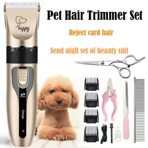 Clippers Dog Hair Clipper Pet Hair Trimmer Set Puppy Grooming Electric Shaver Ceramic Blade Cat Accessories Cordless Charging Professiona