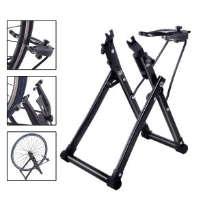 Ferramentas Bike Wheel Truing Stand Truing Truing Stand Suport de suporte Mountain Road Bike Ferramenta de manutenção ajustável para 16 29 polegadas de bicicleta