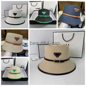 デザイナーワイドブリムハットバケツ帽子デザイナー紳士キャップトップサンハットファッションニットマンのための女性女性ワイドハットトライアングルレターサマーアウトドアビーチキャップ