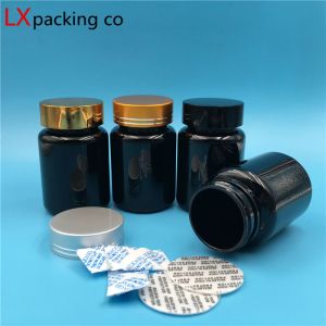 Butelki 30pcs Darmowa wysyłka 80 ml 100 ml 150 ml czarna plastikowa pigułka butelka proszek cukierka kąpiel solna pastowa