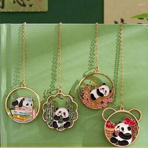 Sevimli Çizgi Panda Bookmark Zihinsel Kitap Sayfa Markeri Tassel Okuma Aracı Metal Doğum Günü Hediyesi