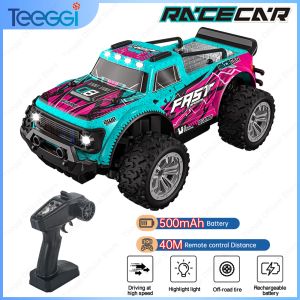 Cars Teeggi KF23 1:20 2.4G RC Offroad Car com luz LED 2WD KF24 Remote Control Climbing Veículo Trinques ao ar livre para crianças presentes