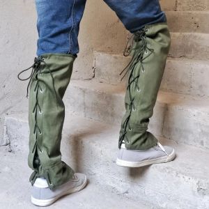 Kneepads抗バイトレッグKneepads Army Green Canvas Snake Antiscratch脚パッド屋外保護装置Mountaineeringレギンスパッド