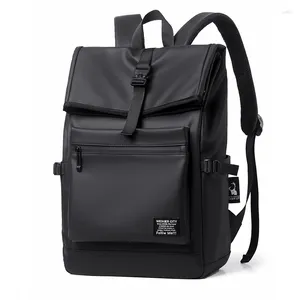 Backpack de alta qualidade lazer homens comutadores pu de couro de couro grande laptop mochilas machos machilas mochilas para adolescentes meninos