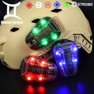 Lichter 2024 Taktisches IR -Signal Licht Lampenlampe wasserdicht rotgrün blau Outdoor Überleben Taschenlampe Mehrzweck -LED -Helm Leuchte