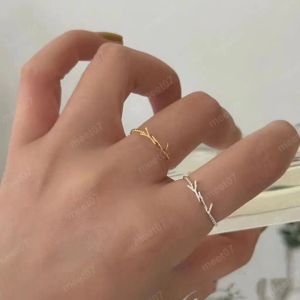 Dünne Mode einfache Bang Ring Wirbelsade Designer goldener Ring Vintage Zart