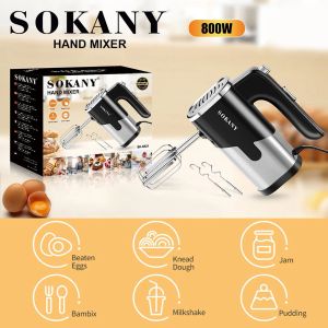 Misturadores 5 velocidades 800W Automatic Cream Baking Mast Baking Mixer Portable Electric Food Blender