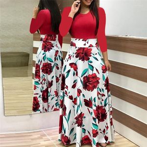 Vestidos casuais vestido de tamanho grande feminino s-5xl outono grande saia