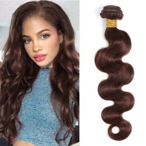 Wigs Wigs Body Wave Human Hair Bundles Brazilian Hair Weave Bundles 100% Human Hair For Women Brown #4 Remy Hair Weaving 1/2pcs