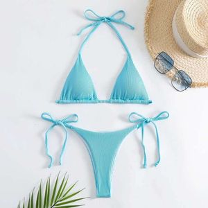 Swimming Suit New Bikini Sexy Solid Color Split Swimsuit for Women Bikini