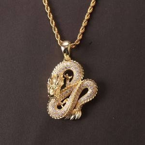 Fashionable Hip-hop Dragon Shaped Gold Electroplated Trendsetter Necklace Pendant