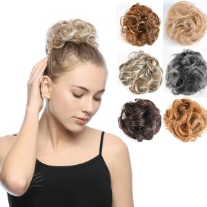 Chignon Jeedou Synthetic Messy Hair Bun Chignon Donut Pad Elastic Hair Rope Rubber Band Hairpiece