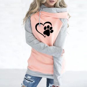 Sweatshirts Logo Paw Print Hoodies for Women Hoodies Sweatshirts Femmes Hoodies Women Topps Youth Cute Frauen Casual och för bekväm 4xl