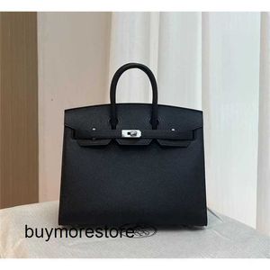 Luxury Brkns Epsom Leather Handbag 7A Äkta läder Pure Wax Sying Luxury French Outter Silverhpm3