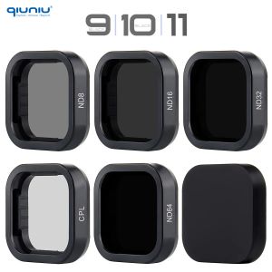 Filtreler Qiuniu nd CPL Filtre GoPro Kahraman 9 10 11 Siyah ND64 ND32 ND16 Kırmızı Filtre Kitleri Go Pro 11 Mini Lens Polarizasyon Aksesuarları