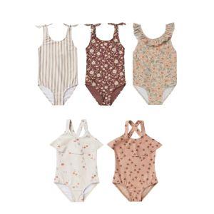 Swimwear Girls Swimwear Bikini One Piece Swimsuit Baby Ruffle Edge Princess Backless Hot Spring Swimsuits Maillot De Bain Enfant Fille