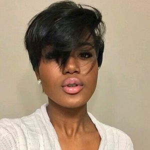 Pixie Short Cut Human Best Hiar Wigs para Mulheres Negras Sem Glueless Wigu Virgin Brazilian Hair Wigs