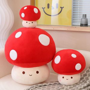 Animali kawaii funghi peluche giocattoli simulazione cuscino per piante adorabili bambole per decorazioni per la casa cuscino abbraccio cuscino imbottito bambole di cibo morbido