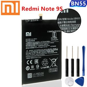 Batterier BN55 Xiaomi Original ersättningsbatteri för Xiaomi Note 9s Note9s äkta telefonbatteri 5020mAh High Capacity + Gratis verktyg