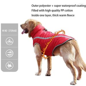 Hundkläder Vattentäta kläder för stora hundar Vinter varma stora jackor vadderade fleece Pet Coat Safety Reflective Clothing