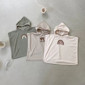 Tees asciugamano da bagno per bambini con cappuccio con cappuccio con cappuccio con cappuccio con cappuccio con cappuccio con cappuccio solido pile corallo super morbido da bagno neonato da bagno asciugamano