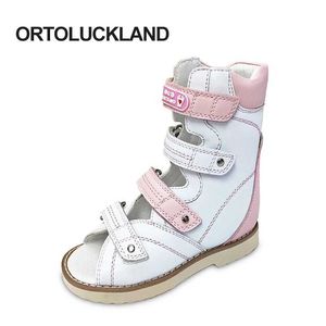 Sandals Ortoluckland Toddler Girls Sandals Summer Children White Orthopedic Clubfoot Shoes Baby Boys Stylish New Black Flats Size22 39 240423