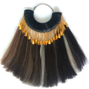 Toupees 100% Human Hair Extension Color Ring For Salon Sample Black Brown Blonde Color Chart