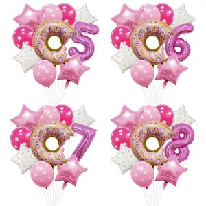 Party Decoration 1 Set Candy Donut Helium Foil Balloons Birthday Decorations Baby Shower 32 Inch Pink Number Digit Balloon Supplies