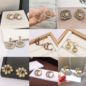 Perlenohrringe Brief Designer Ohrringe Marke Ohrstecker Frauen 18k Gold plattiert Stollen Hochwertige Kristallohrring Geburtstag Hochzeit Schmuckparty Geschenk