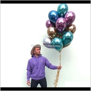 Supplies & Festive Event Home Garden40cm 2dot8g Thickened Metallic Latex Metal Balloon for Wedding Party Decoration Indoor and Outdoor Partie
